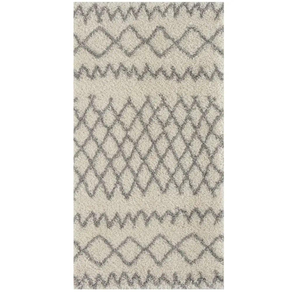 Moroccan Ivory Grey Shaggy Rug | 900 - 80X150 cm - Rugs