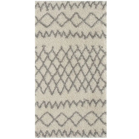 Moroccan Ivory Grey Shaggy Rug | 900 - 80X150 cm - Rugs