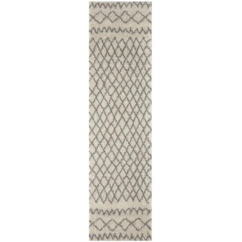 Moroccan Ivory Grey Shaggy Rug | 900 - 80X300 cm - Rugs