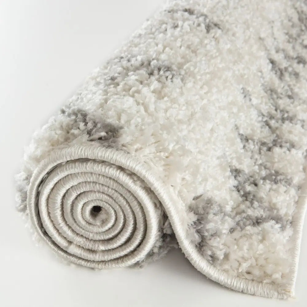Moroccan Ivory Grey Shaggy Rug | 900 - Rugs