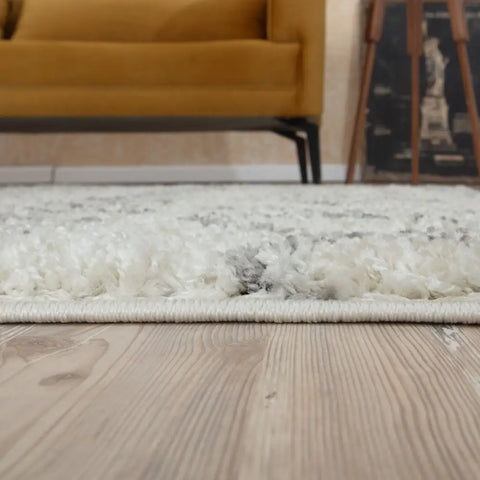 Moroccan Ivory Grey Shaggy Rug | 900 - Rugs