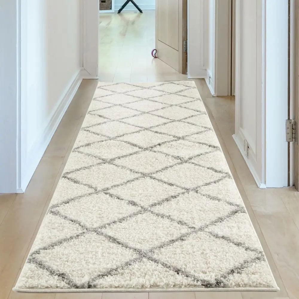 Moroccan Ivory Shaggy Rug | 500 - Rugs