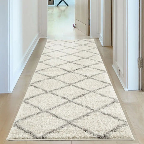 Moroccan Ivory Shaggy Rug | 500 - Rugs