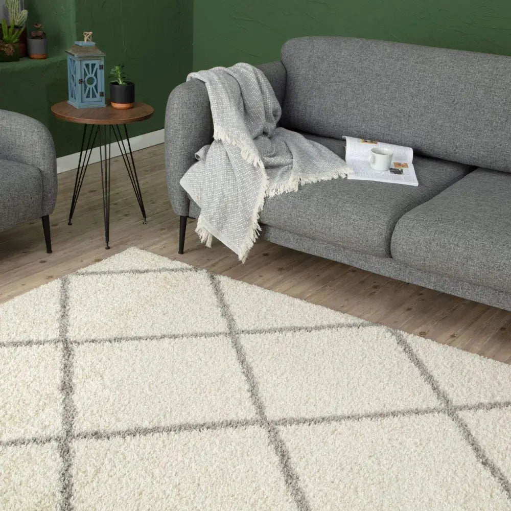 Moroccan Ivory Shaggy Rug | 500 - Rugs