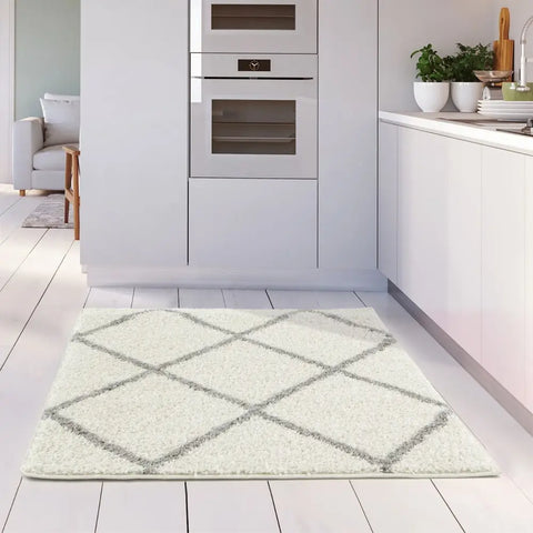 Moroccan Ivory Shaggy Rug | 500 - Rugs