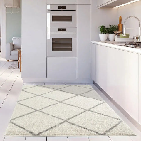 Moroccan Ivory Shaggy Rug | 500 - Rugs