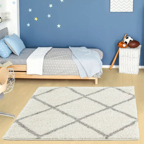 Moroccan Ivory Shaggy Rug | 500 - Rugs