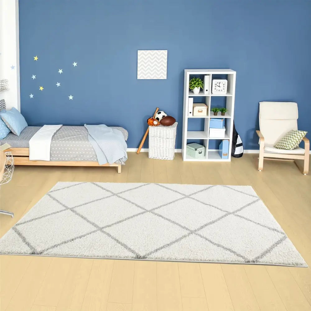 Moroccan Ivory Shaggy Rug | 500 - Rugs