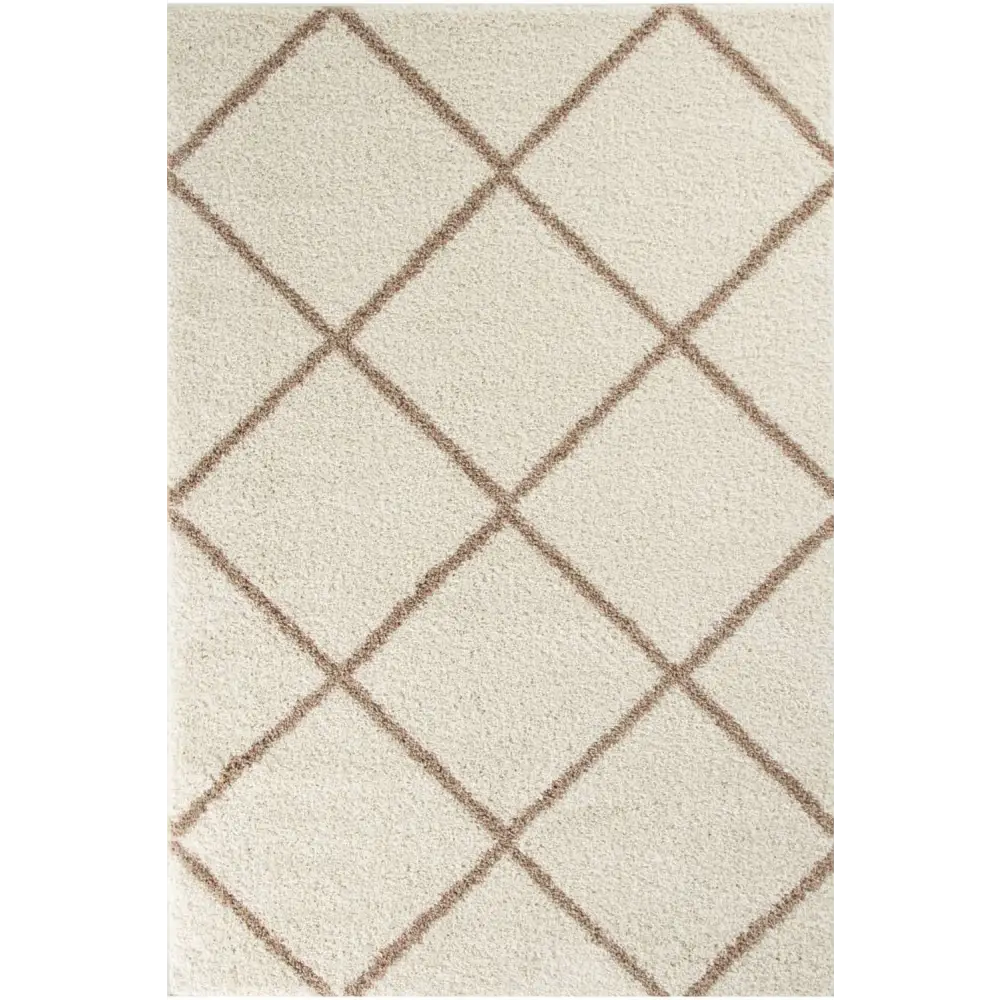 Moroccan Ivory Shaggy Rug | 530 - 60X110 cm - Rugs