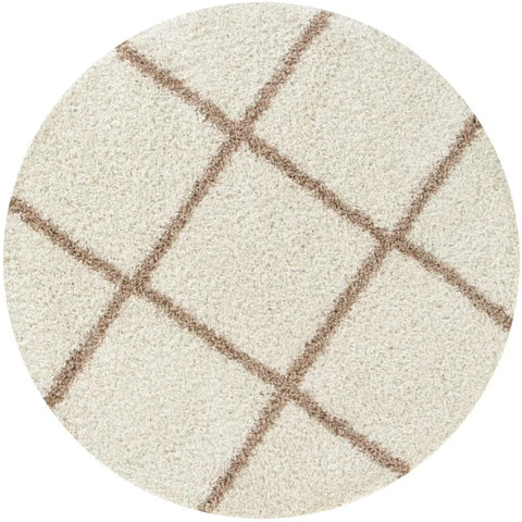 Moroccan Ivory Shaggy Rug | 530 - Ø 120 cm - Rugs