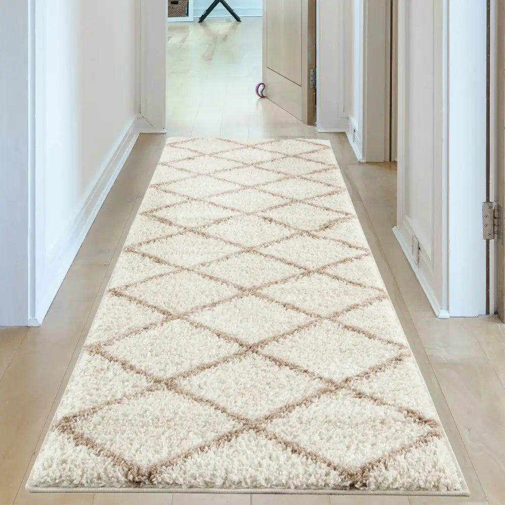Moroccan Ivory Shaggy Rug | 530 - Rugs