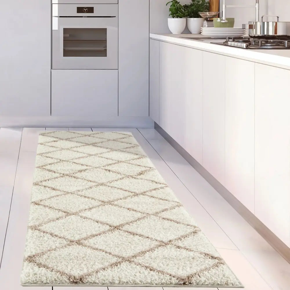 Moroccan Ivory Shaggy Rug | 530 - Rugs