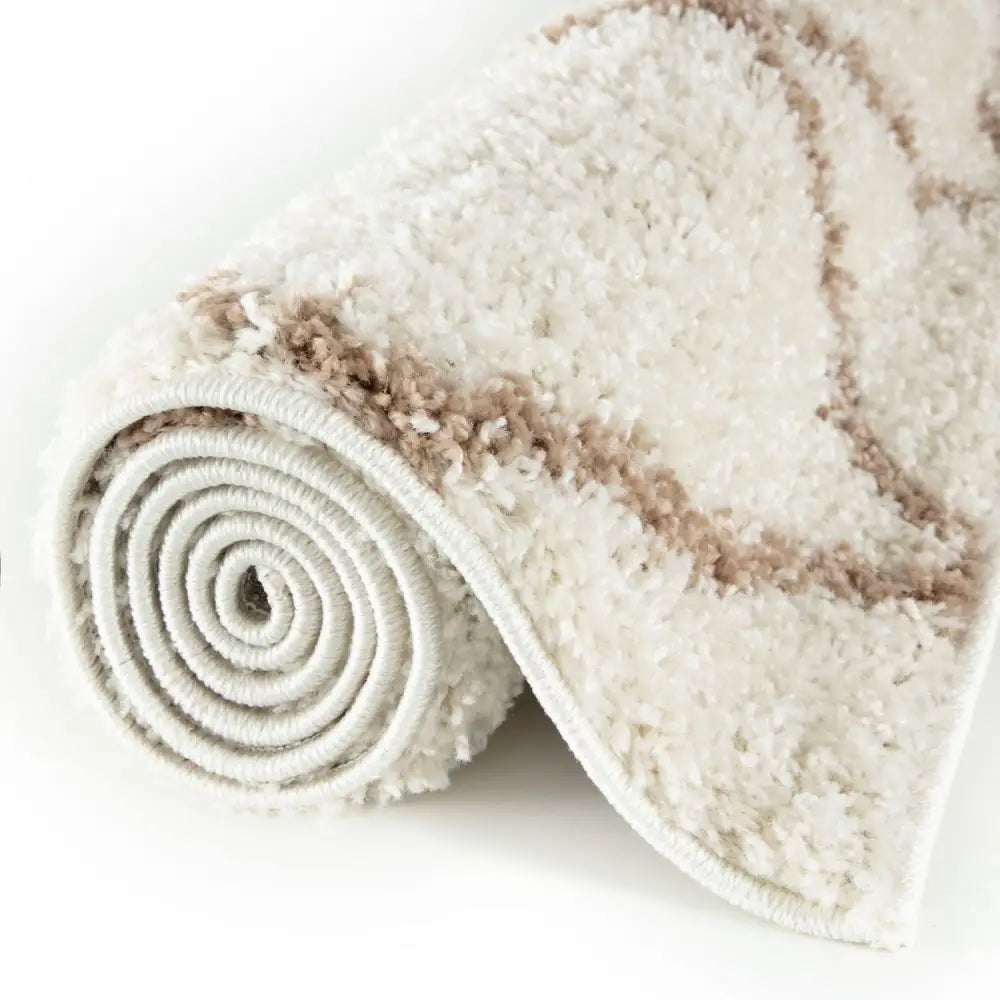 Moroccan Ivory Shaggy Rug | 530 - Rugs