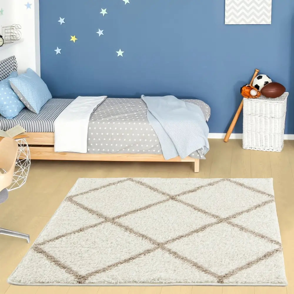 Moroccan Ivory Shaggy Rug | 530 - Rugs