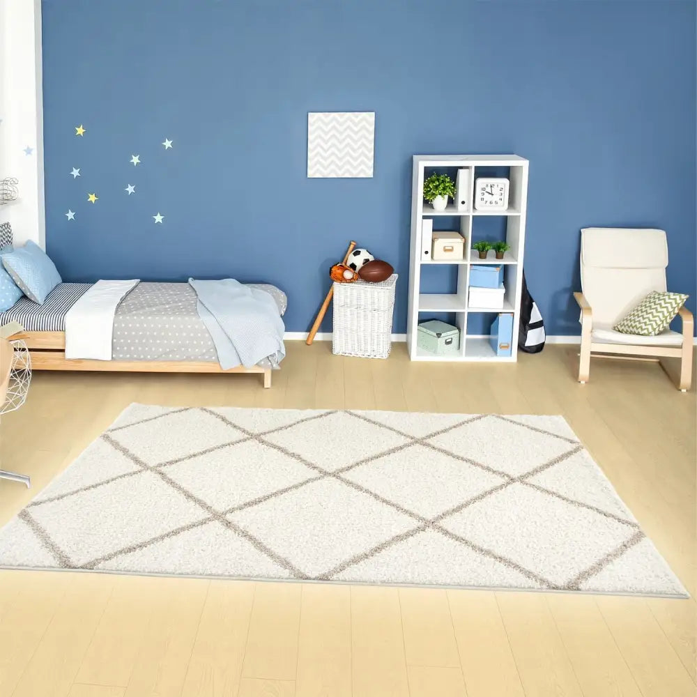 Moroccan Ivory Shaggy Rug | 530 - Rugs