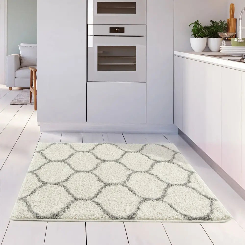 Moroccan Ivory Shaggy Rug | 600 - Rugs