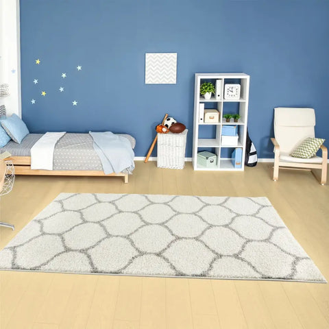 Moroccan Ivory Shaggy Rug | 600 - Rugs