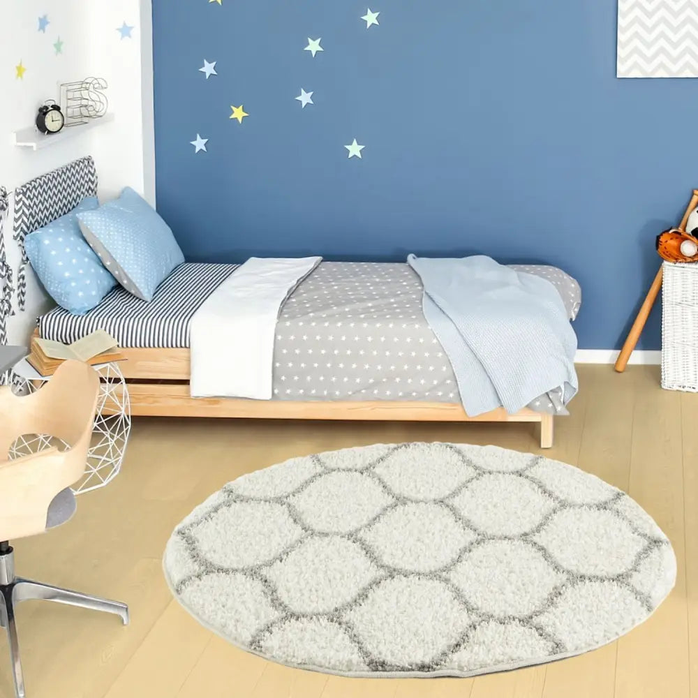 Moroccan Ivory Shaggy Rug | 600 - Rugs