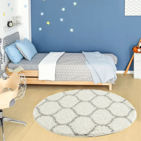 Moroccan Ivory Shaggy Rug | 600 - Rugs