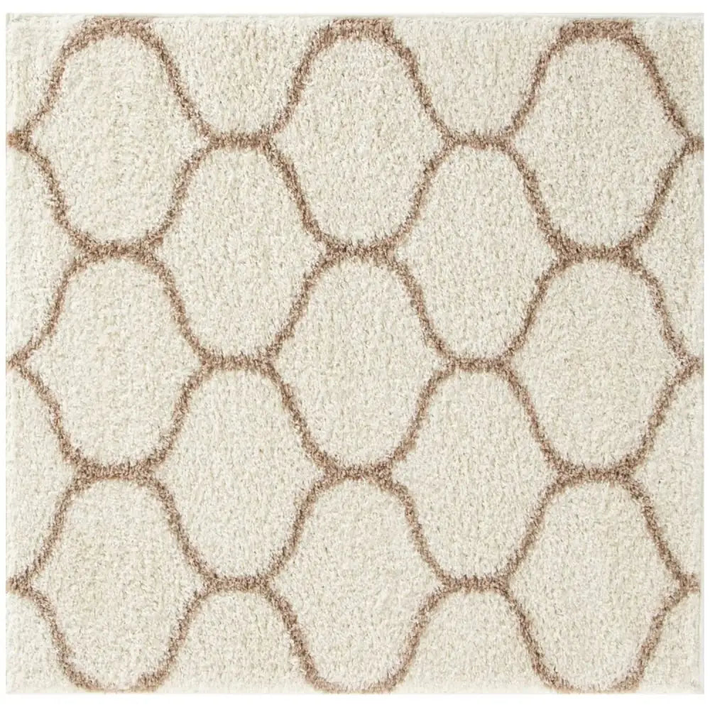 Moroccan Ivory Shaggy Rug | 630 - 120X120 cm - Rugs