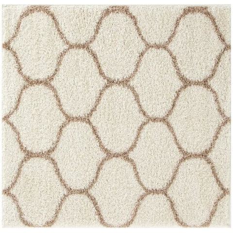Moroccan Ivory Shaggy Rug | 630 - 120X120 cm - Rugs