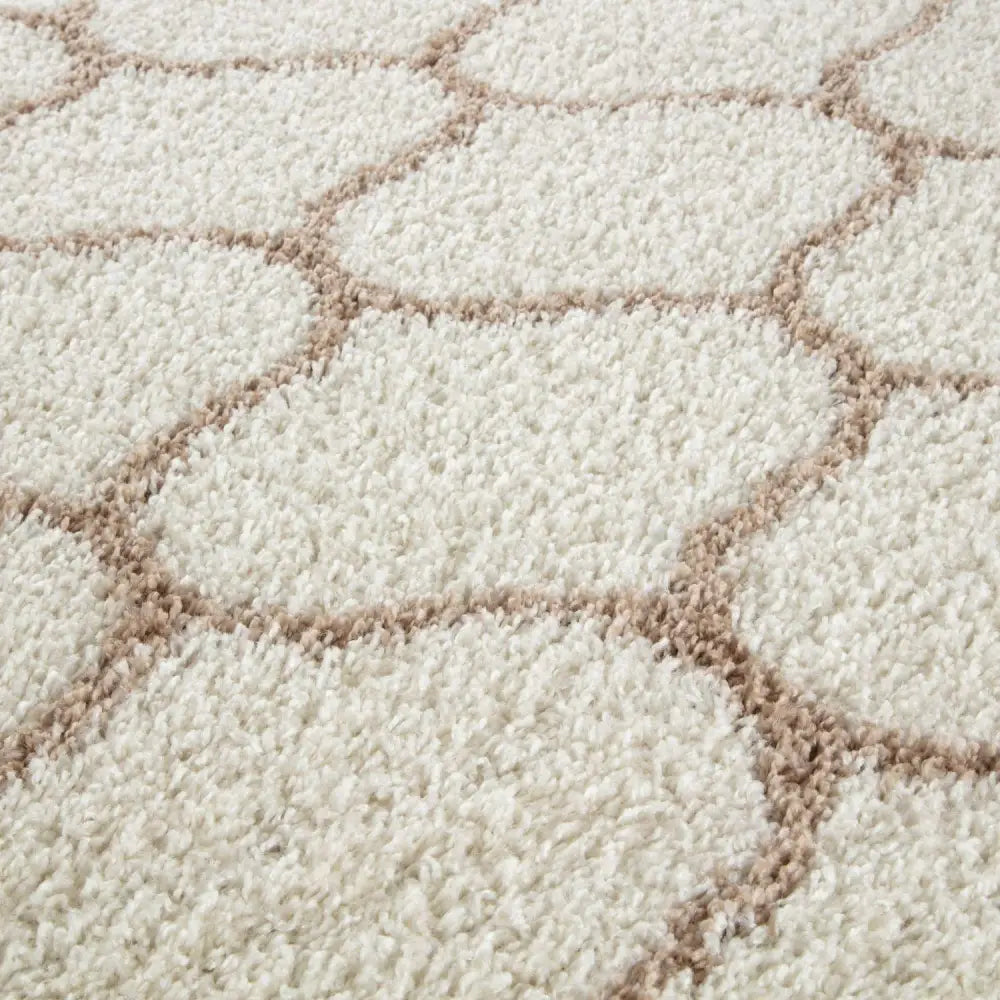 Moroccan Ivory Shaggy Rug | 630 - Rugs
