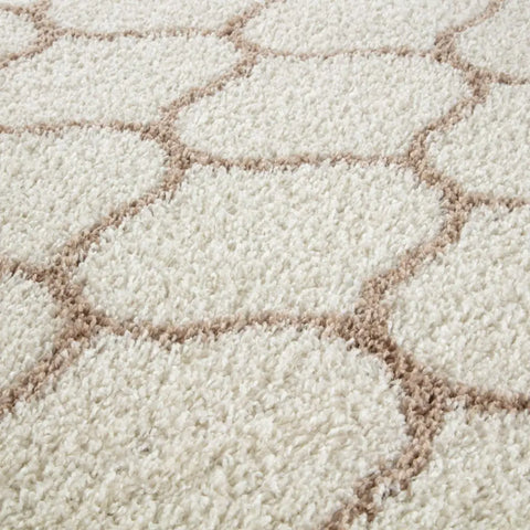Moroccan Ivory Shaggy Rug | 630 - Rugs