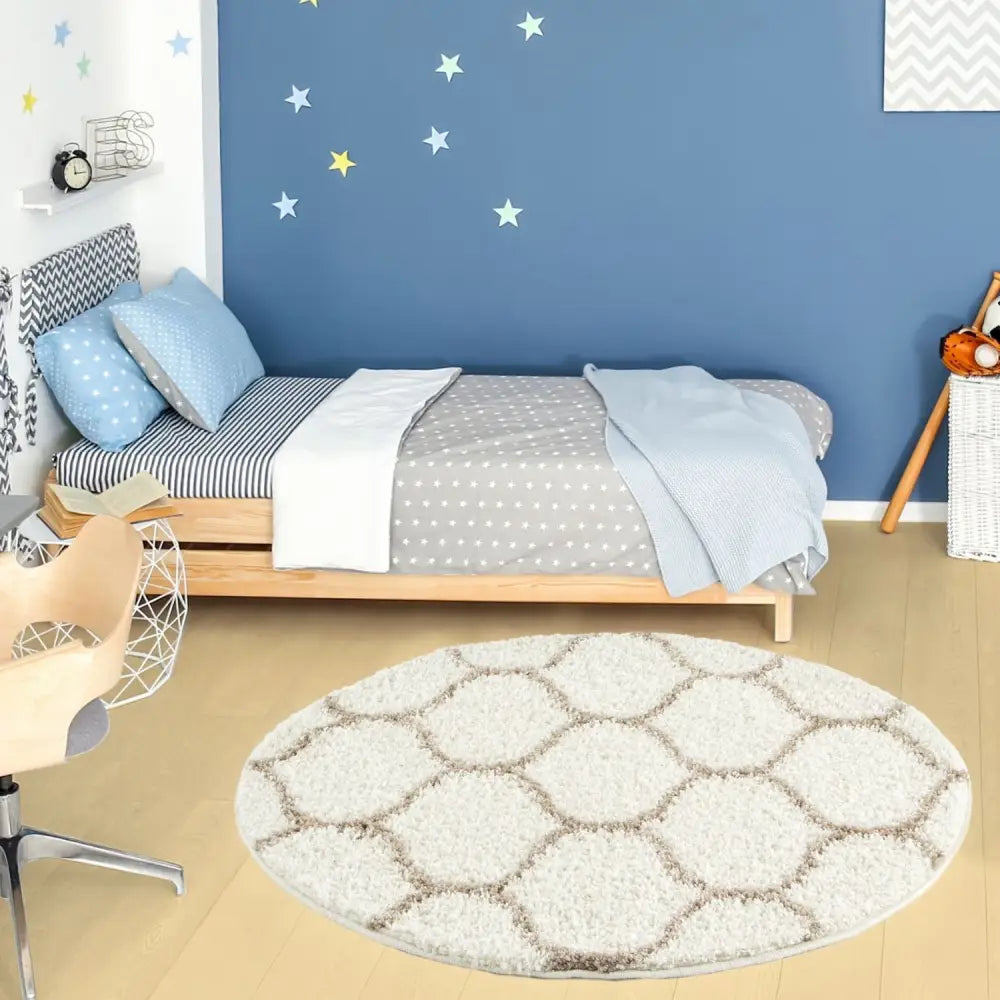 Moroccan Ivory Shaggy Rug | 630 - Rugs