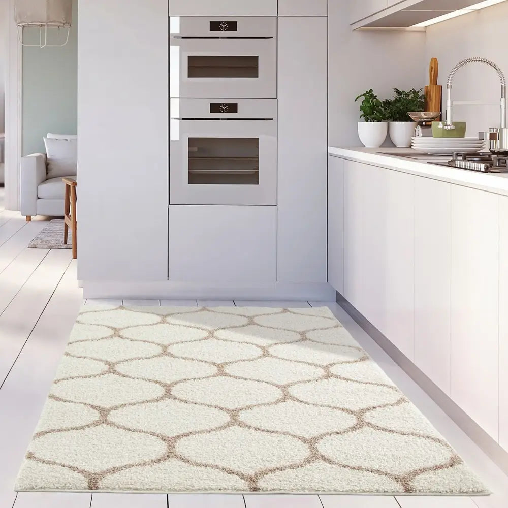 Moroccan Ivory Shaggy Rug | 630 - Rugs