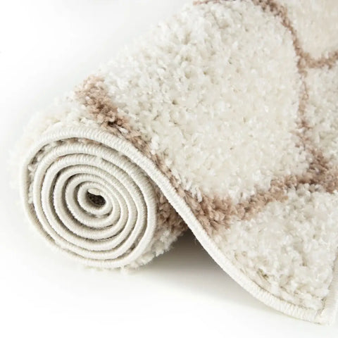 Moroccan Ivory Shaggy Rug | 630 - Rugs