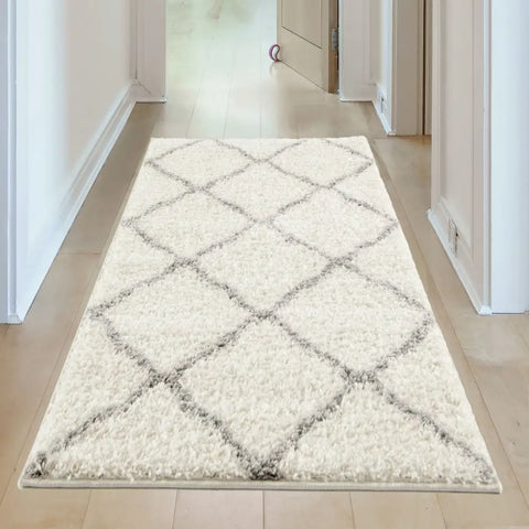 Moroccan Ivory Shaggy Rug | 700 - Rugs