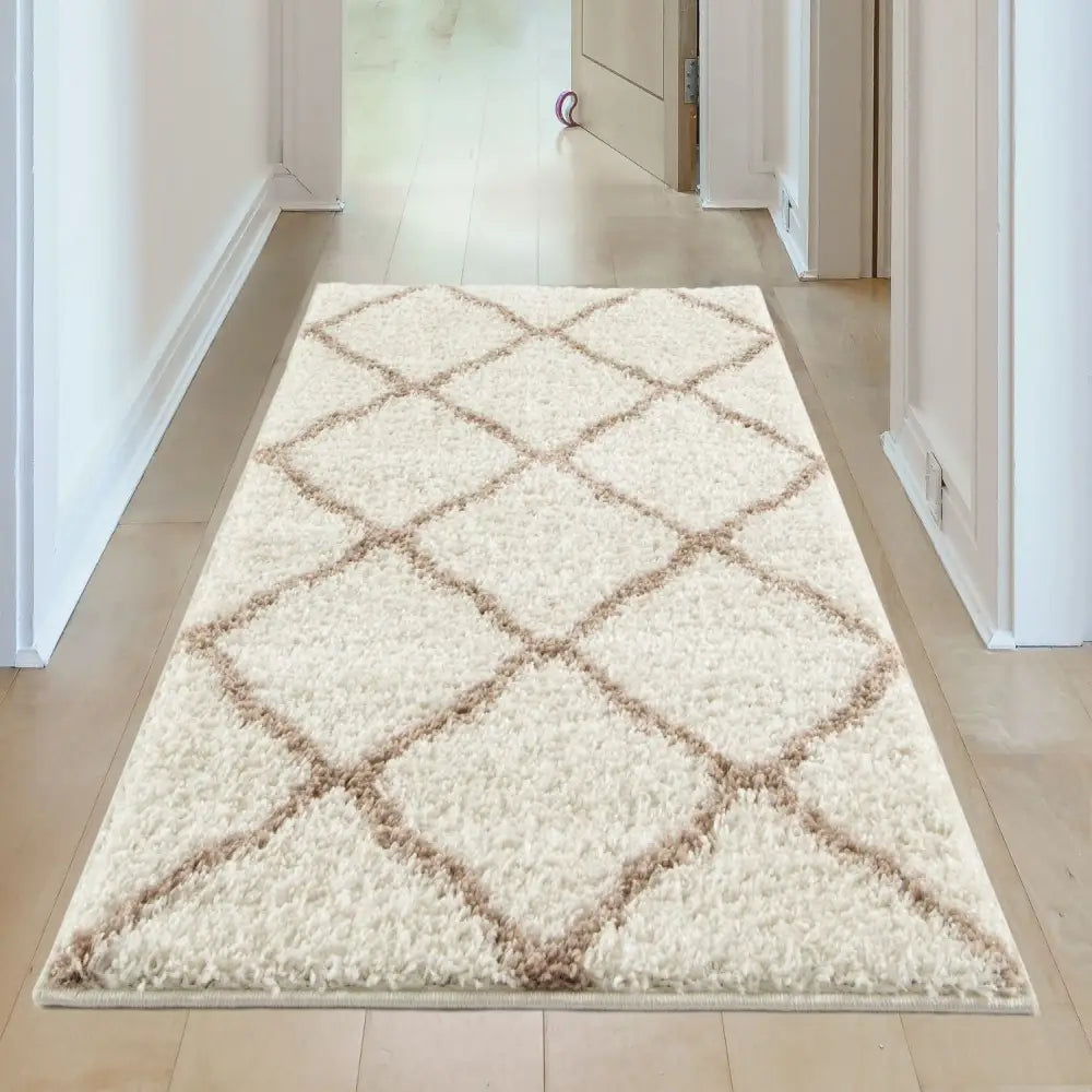 Moroccan Ivory Shaggy Rug | 730 - Rugs