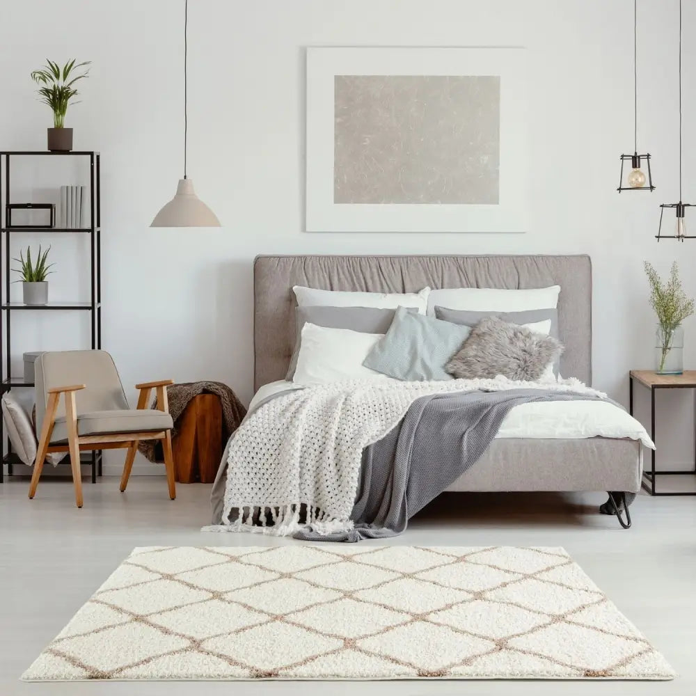 Moroccan Ivory Shaggy Rug | 730 - Rugs