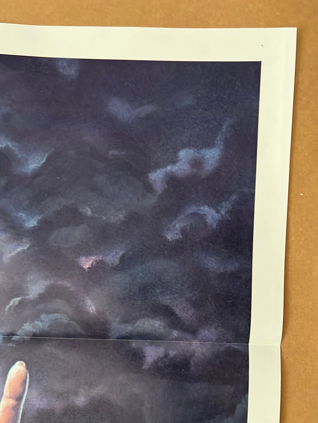 Dark moody horror movie poster with swirling blue gray and purple clouds for mortuary 1983 original us one sheet