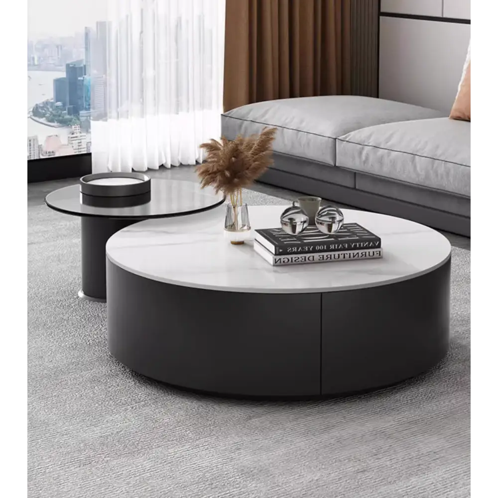 Mosaic Round Nesting Coffee Table Set With Seat Pad｜ DC Concept