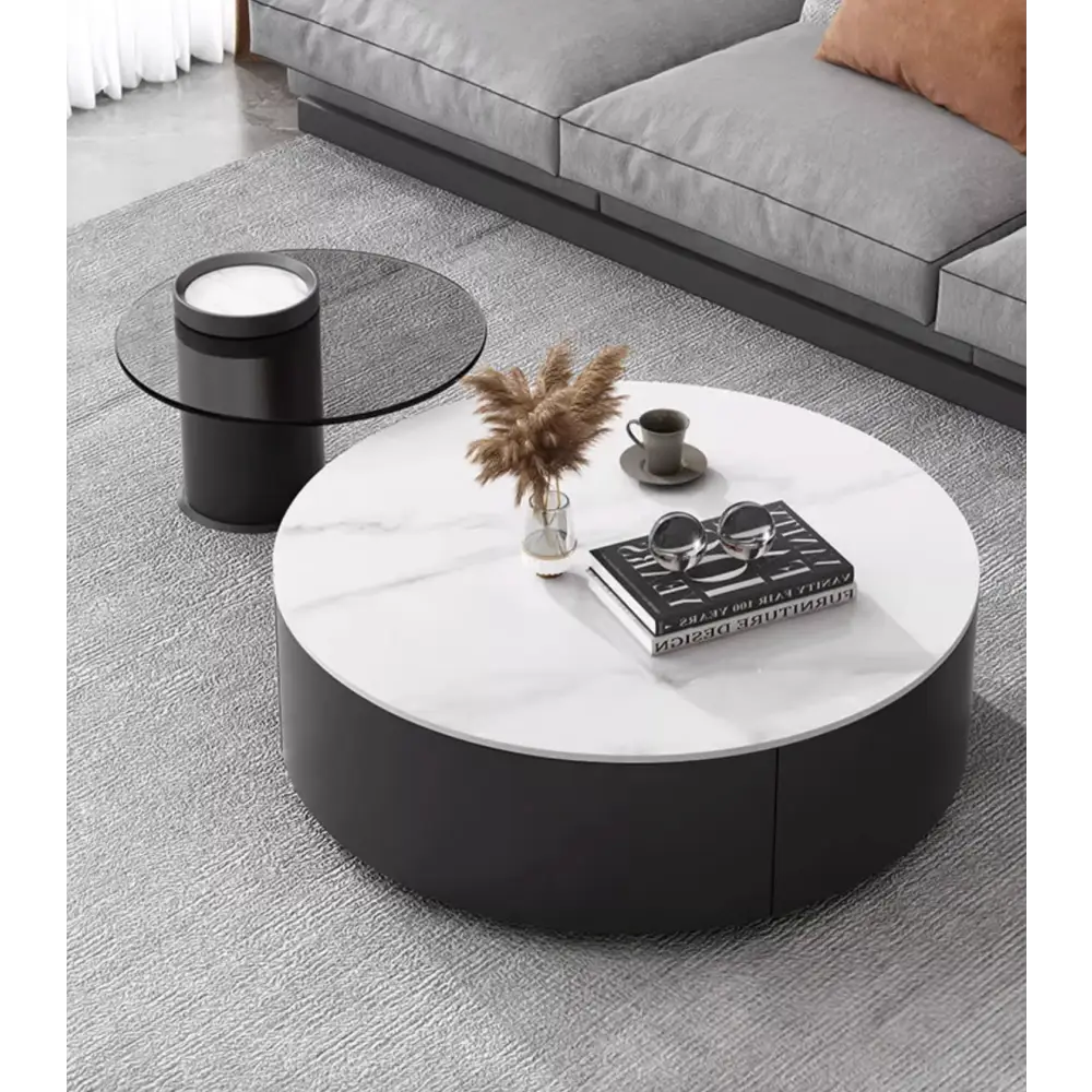 Mosaic Round Nesting Coffee Table Set With Seat Pad｜ DC Concept