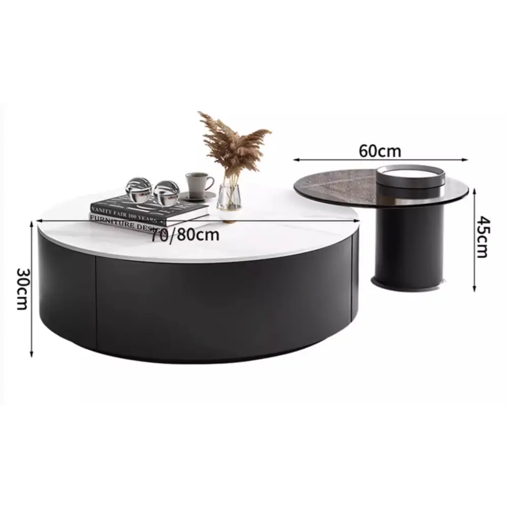 Mosaic Round Nesting Coffee Table Set With Seat Pad｜ DC Concept