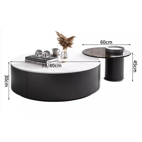 Mosaic Round Nesting Coffee Table Set With Seat Pad｜ DC Concept