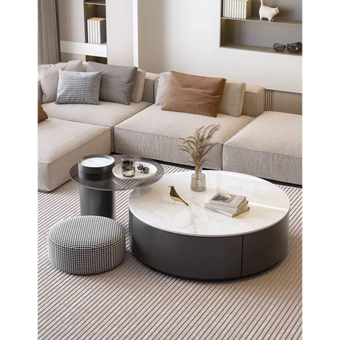 Mosaic Round Nesting Coffee Table Set With Seat Pad｜ DC Concept