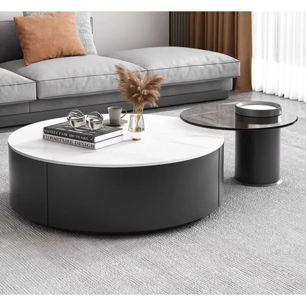 Mosaic Round Nesting Coffee Table Set With Seat Pad｜ DC Concept