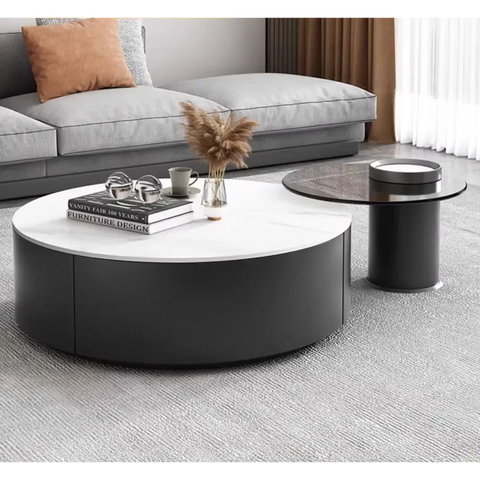 Mosaic Round Nesting Coffee Table Set With Seat Pad｜ DC Concept