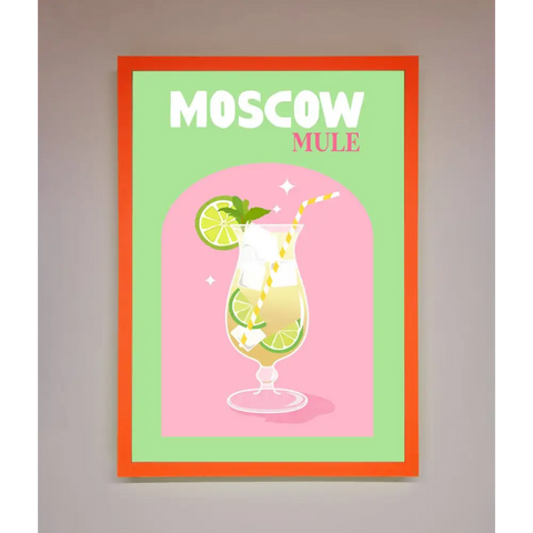 Moscow Mule Framed Print - A3 (29.7 x 42 cm) / Neon Orange - Framed Print