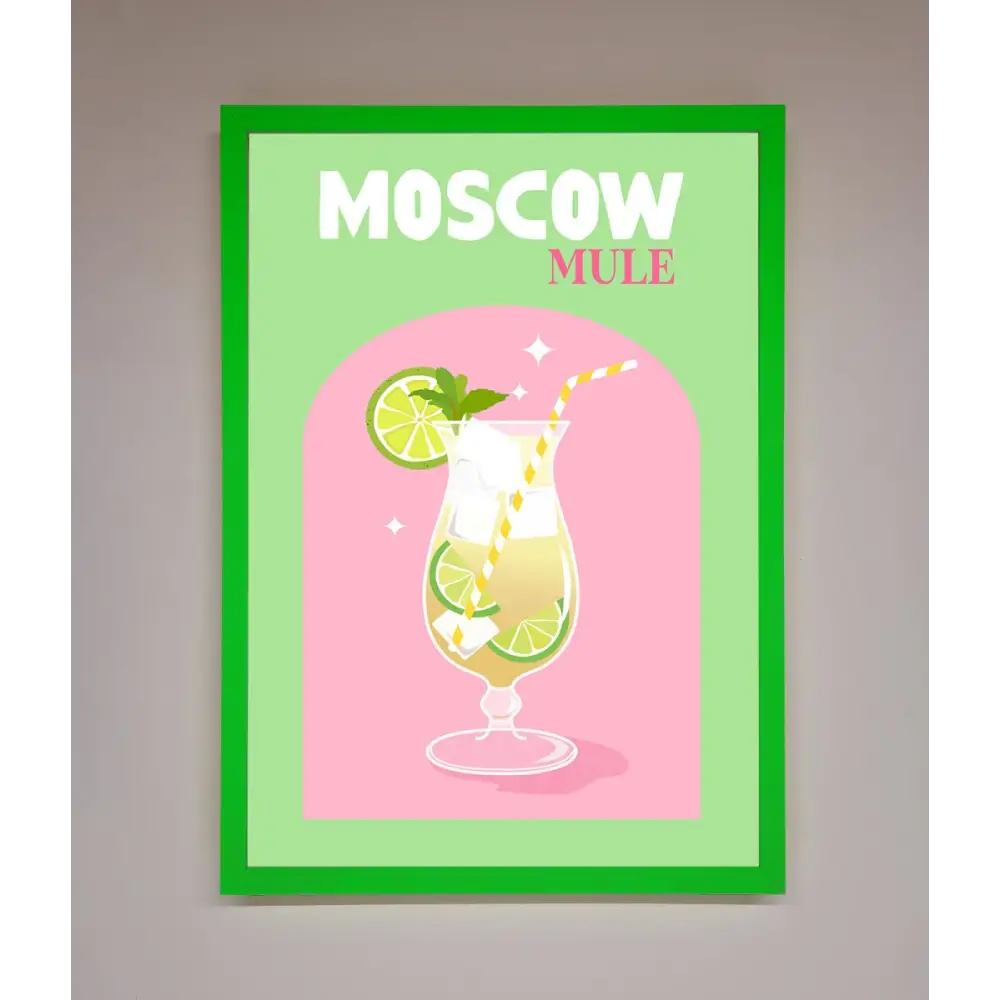 Moscow Mule Framed Print - B0 (100 x 141 cm) / Neon Dark Green - Framed Print