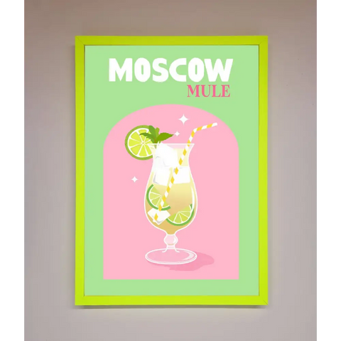 Moscow Mule Framed Print - B0 (100 x 141 cm) / Neon Green - Framed Print