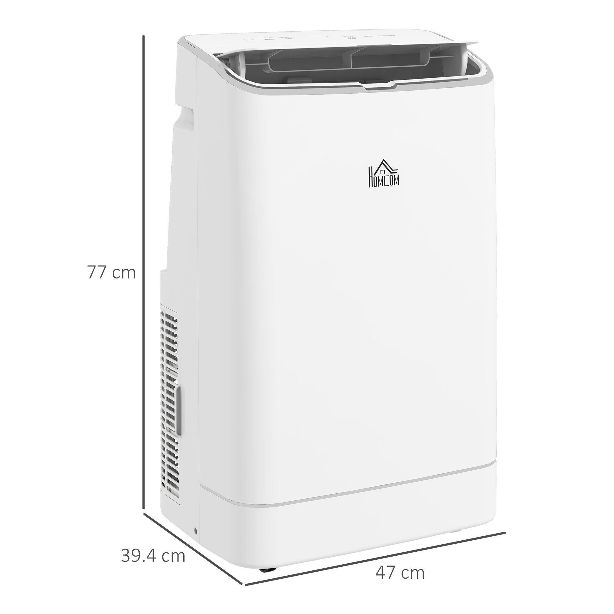 HOMCOM 14000 BTU Mobile Air Conditioner, 35m\'c2\'b2, Smart Home WiFi, with Dehumidifier, Fan, 24H Timer, Window Kit, White