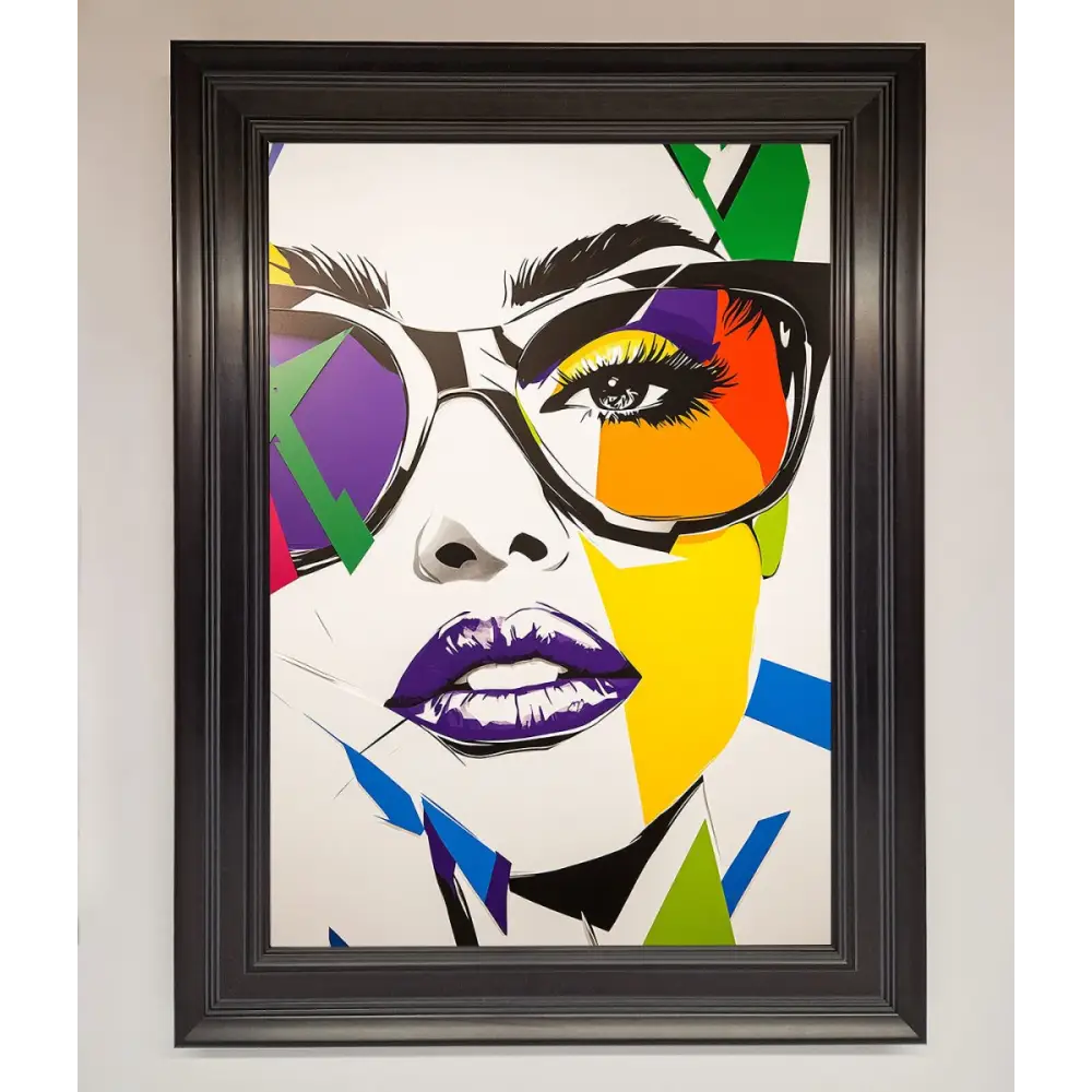 MultiColour Face Framed Wall Art - A1 (59.4 x 84.1 cm) / Matt Black - Framed Print