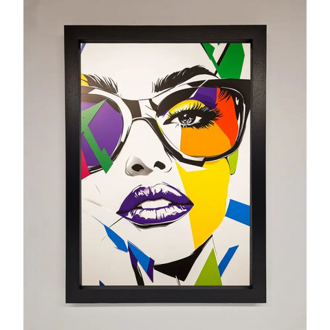 MultiColour Face Framed Wall Art - A3 (29.7 x 42 cm) / Black - Framed Print