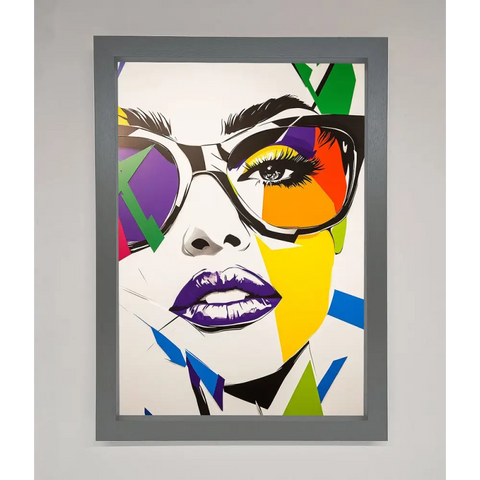 MultiColour Face Framed Wall Art - A3 (29.7 x 42 cm) / Dark Grey - Framed Print