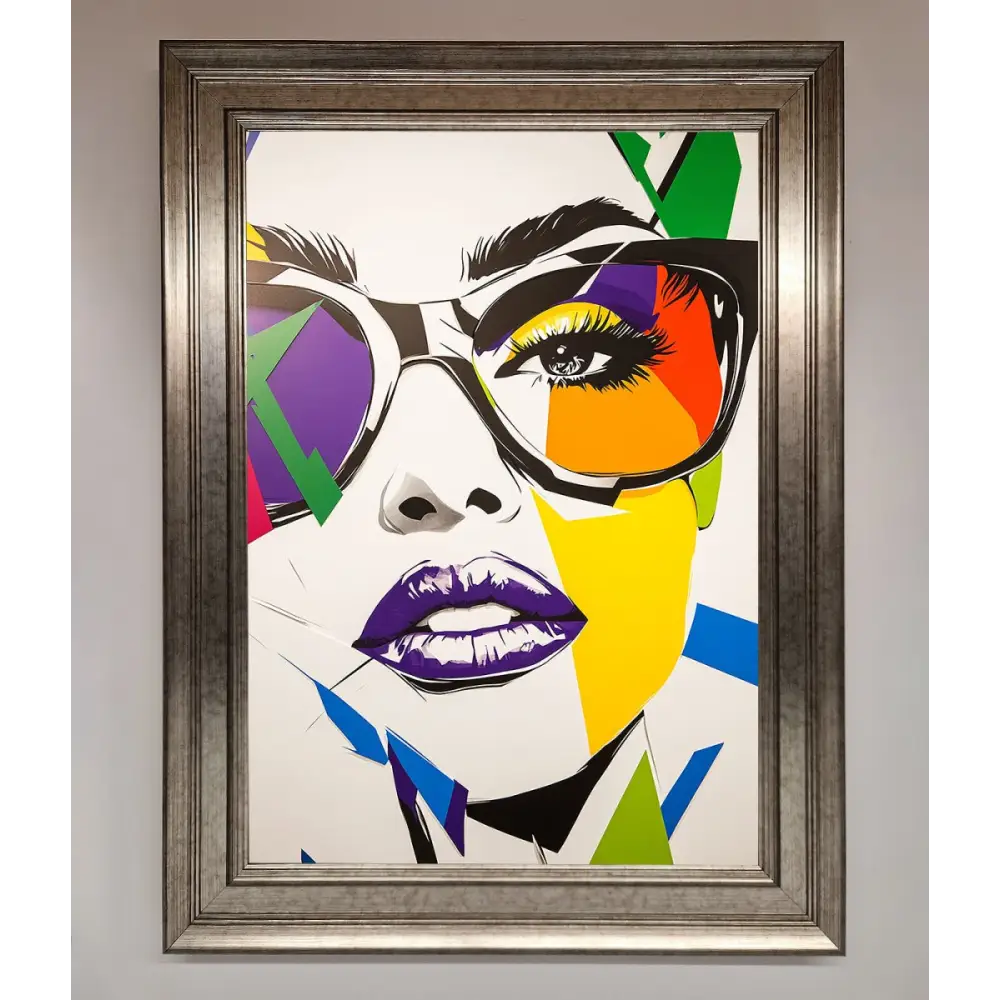 MultiColour Face Framed Wall Art - A3 (29.7 x 42 cm) / Silver - Framed Print