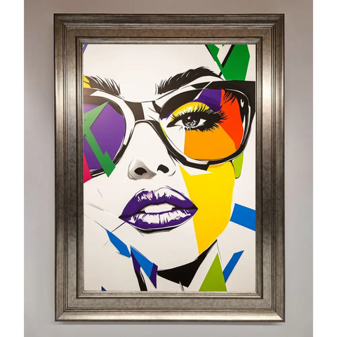 MultiColour Face Framed Wall Art - A3 (29.7 x 42 cm) / Silver - Framed Print